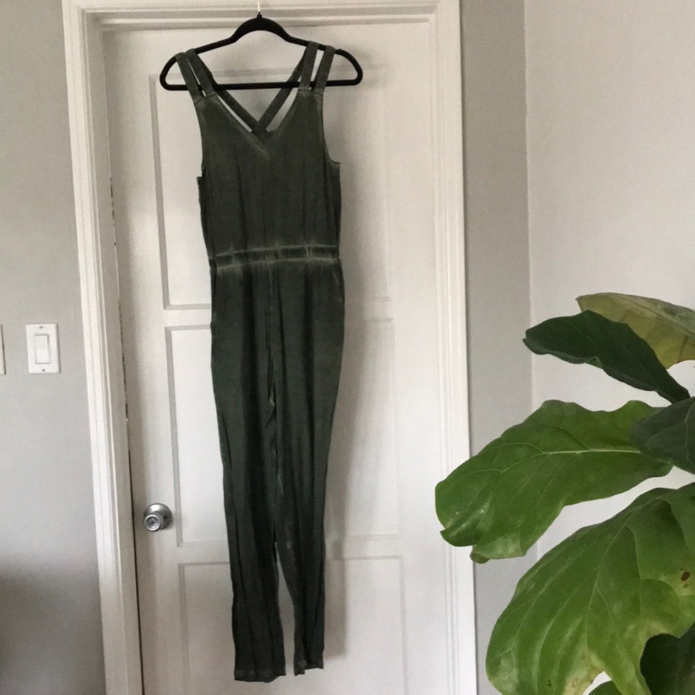 EUC RVCA Olive Green Jumpsuit